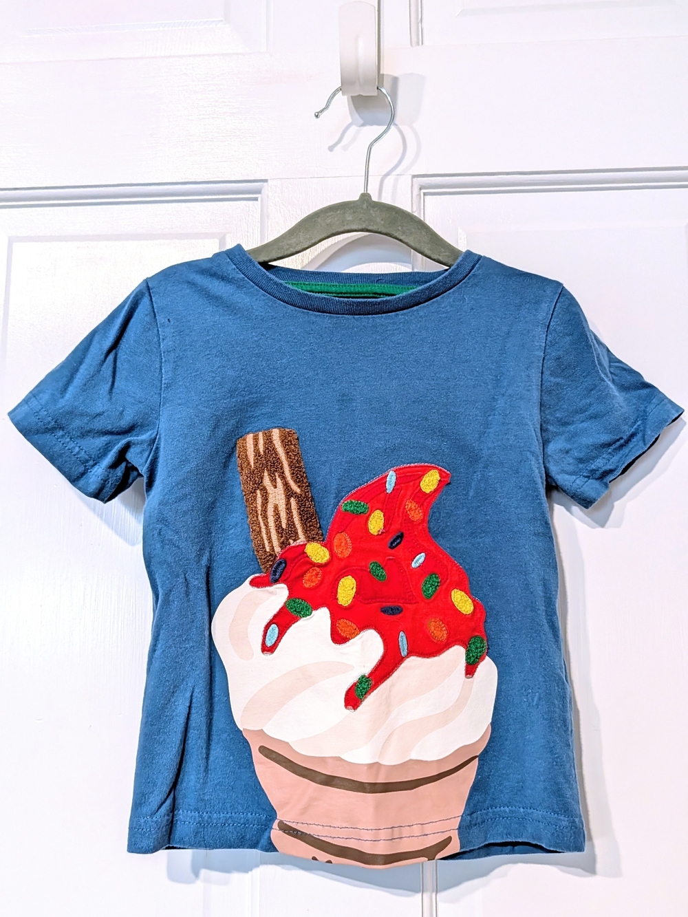 Mini Boden Blue Tee with Ice Cream Patch